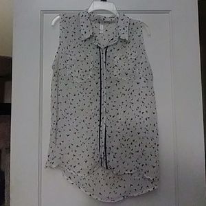 Sheer bird button up